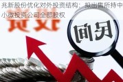 兆新股份优化对外投资结构：拟出售所持中小微投资公司全部股权