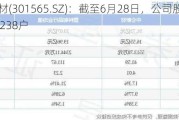 中仑新材(301565.SZ)：截至6月28日，公司股东总户数为38238户