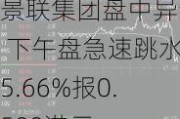 景联集团盘中异动 下午盘急速跳水5.66%报0.500港元