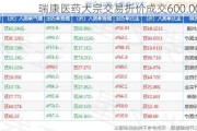 瑞康医药大宗交易折价成交600.00万股