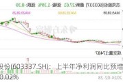 杰克股份(603337.SH)：上半年净利润同比预增40.43%到60.02%