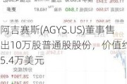 阿吉赛斯(AGYS.US)董事售出10万股普通股股份，价值约935.4万美元