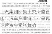 上汽集团回复上交所监管函：汽车产业链企业呈现运营资金紧张趋势