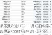 最不受欢迎ETF：11月18日华泰柏瑞沪深300ETF遭净赎回9.30亿元，南方中证500ETF遭净赎回4.12亿元（名单）