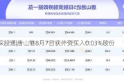 沪深股通|唐山港8月7日获外资买入0.03%股份