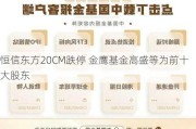 恒信东方20CM跌停 金鹰基金高盛等为前十大股东