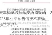 安车检测收到深交所监管函：2023年业绩预告信披不准确且修正不及时