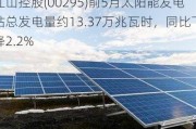 江山控股(00295)前5月太阳能发电站总发电量约13.37万兆瓦时，同比下降2.2%