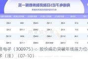 商络电子（300975）：股价成功突破年线压力位-后市看多（涨）（07-10）