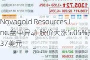 Novagold Resources Inc.盘中异动 股价大涨5.05%报4.37美元