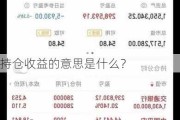 持仓收益的意思是什么？