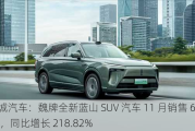 长城汽车：魏牌全新蓝山 SUV 汽车 11 月销售 6488 辆，同比增长 218.82%