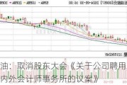 中国石油：取消股东大会《关于公司聘用2024年度境内外会计师事务所的议案》