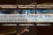 金岭矿业：公司目前有子公司金召矿业、金钢矿业和联营企业金鼎矿业的采矿权