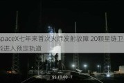 SpaceX七年来首次火箭发射故障 20颗星链卫星未能进入预定轨道