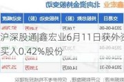 沪深股通|鑫宏业6月11日获外资买入0.42%股份