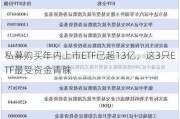 私募购买年内上市ETF已超13亿，这3只ETF最受资金青睐