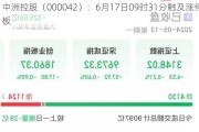 中洲控股（000042）：6月17日09时31分触及涨停板