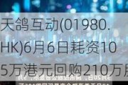 天鸽互动(01980.HK)6月6日耗资105万港元回购210万股