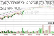 财达证券(600906.SH)2023年度拟每股派0.1元 7月26日除权除息