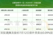 沪深股通|集友股份7月12日获外资卖出0.09%股份