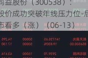 同益股份（300538）：股价成功突破年线压力位-后市看多（涨）（06-13）