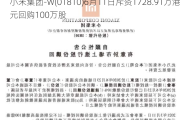 小米集团-W(01810)6月11日斥资1728.91万港元回购100万股