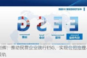 黄剑辉：推动民营企业践行ESG，实现公司治理与国际接轨