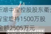 新湖中宝控股股东衢州智宝增持1500万股 金额2505万元