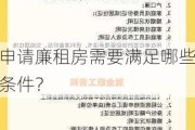 申请廉租房需要满足哪些条件？