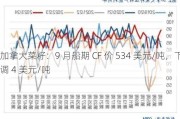 加拿大菜籽：9 月船期 CF 价 534 美元/吨，下调 4 美元/吨