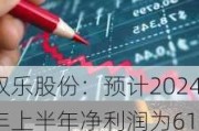 双乐股份：预计2024年上半年净利润为6100万元~7100万元，同比增长575.69%~686.46%