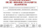 建设银行：2024年第二期二级资本债券完成发行 总规模500亿元