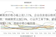 尿素期货价格小幅上涨1.11%，企业自发倡议稳供应价格；纯碱期货上涨0.9%，行业开工率下降；玻璃期货涨幅1.1%，现货价格小幅回落