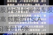 美股异动 | 新能源车股走高 特斯拉(TSLA.US)涨超1.6%