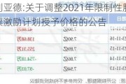 利亚德:关于调整2021年限制性股票激励计划授予价格的公告