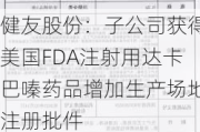 健友股份：子公司获得美国FDA注射用达卡巴嗪药品增加生产场地注册批件