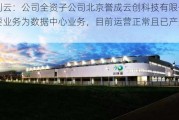 美利云：公司全资子公司北京誉成云创科技有限公司主要业务为数据中心业务，目前运营正常且已产生业绩