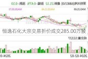 恒逸石化大宗交易折价成交285.00万股