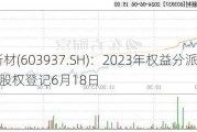 丽岛新材(603937.SH)：2023年权益分派10派0.97元 股权登记6月18日