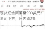 现货钯金回落至900美元/盎司下方，日内跌2%