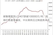 碳酸锂期货LC2407跌破100000元/吨：短期价格震荡偏弱，中长期供应过剩趋势未改