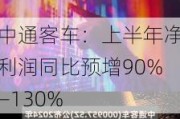 中通客车：上半年净利润同比预增90%―130%