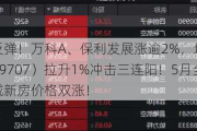 震荡反弹！万科A、保利发展涨逾2%，地产ETF（159707）拉升1%冲击三连阳！5月全国百城新房价格双涨！