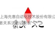 先惠技术:上海先惠自动化技术股份有限公司2024年10月投资者关系活动记录表