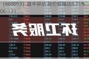 思科瑞（688053）盘中异动 股价振幅达8.71%  上涨6.68%（06-13）