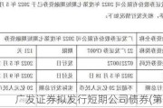 广发证券拟发行短期公司债券(第七期)