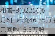 和誉-B(02256)6月6日斥资46.35万港元回购15.5万股