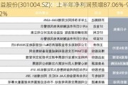 嘉益股份(301004.SZ)：上半年净利润预增87.06%-99.32%