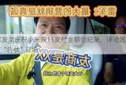 雷军发文庆祝小米双11支付金额创纪录，评论区秒变网友“告状”现场